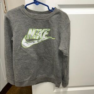 Nike Gray Sweatshirt with Neon Yellow Accent